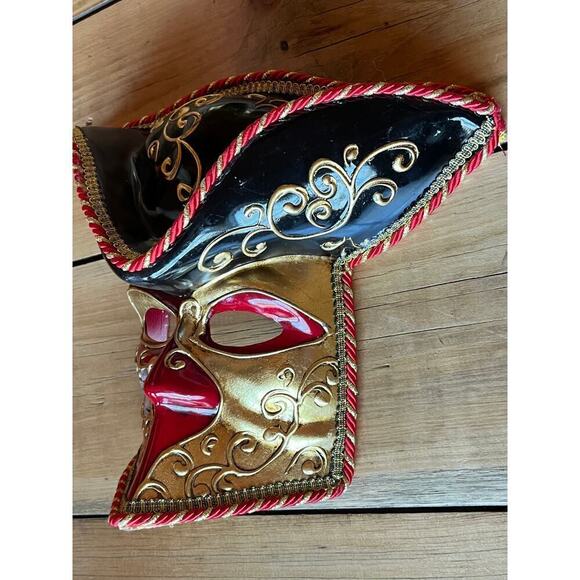 Maschera Del Galeone Original Hand Painted Mask. Stamped. Pirate? Music.No strap - Picture 3 of 10